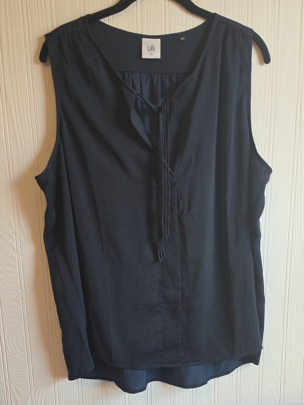 NWOT Cabi Navy Sleeveless Tie Top Sz XL #3438